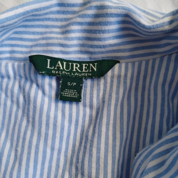 Ralph Lauren Blue White Striped 100% Cotton Kids/Youth Pajama Set Sz S Heritage - Picture 3 of 11